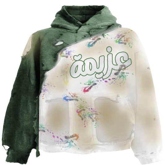 DISTRESSED PAINT SPLATTER HOODIE