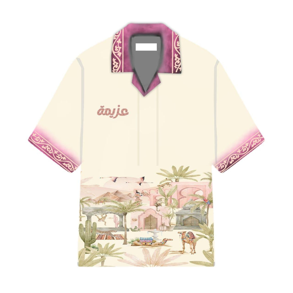 Moroccan Theme Cuban Collar Shirt